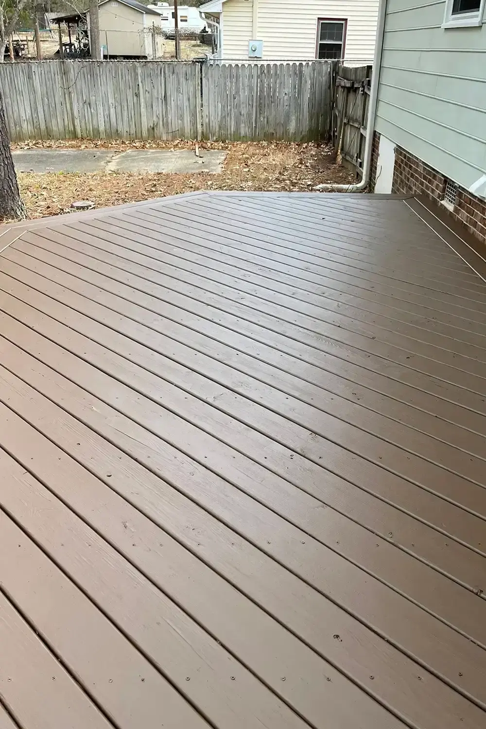 Pressure washing after