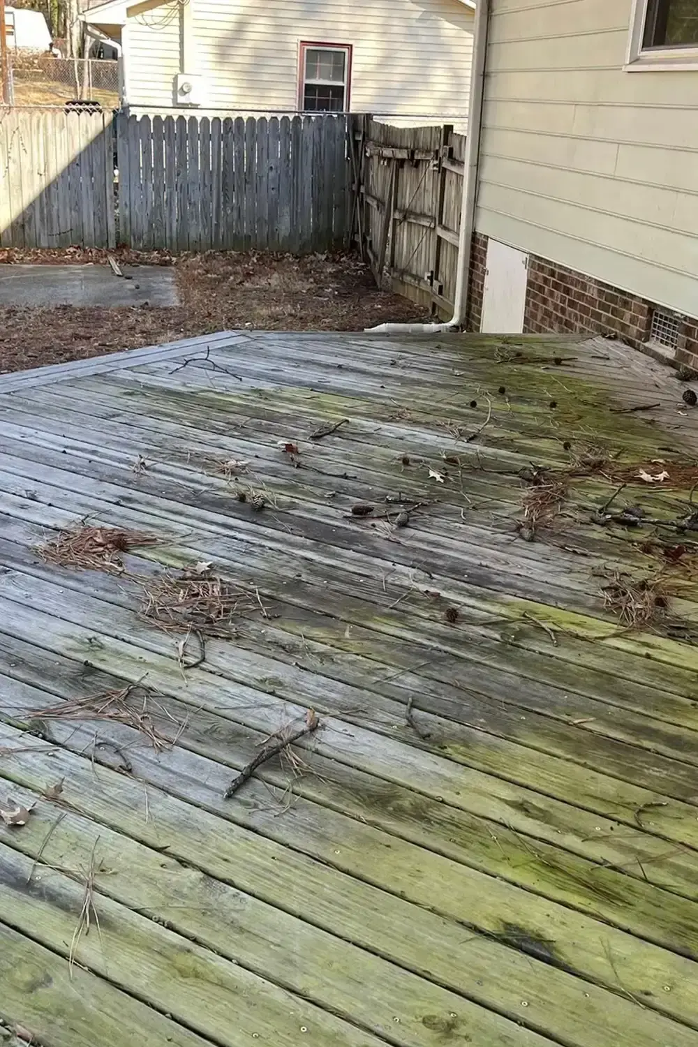 Pressure washing before